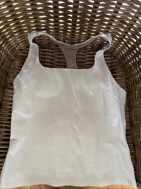 Lululemon White Racerback Athletic Yoga, Running Tank Top size 10